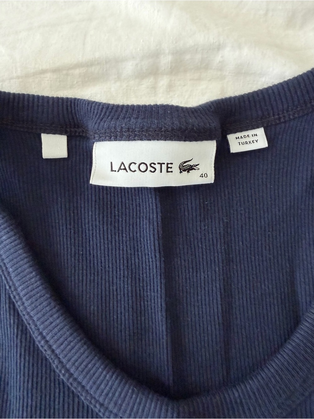 Lacoste Navy Ribbed Tank - Picture 4 of 5